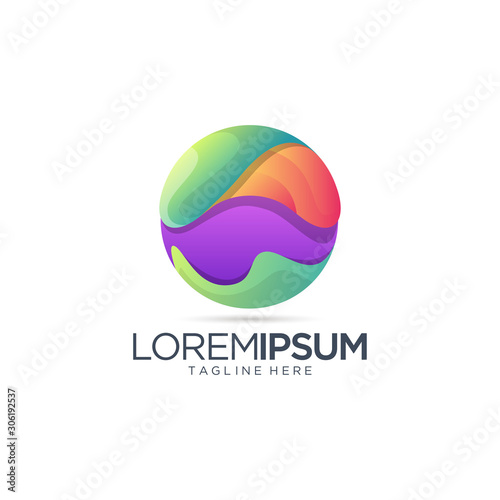 Free Download Abstract Colorful Rounded Logo Vector Template - GFXLoad