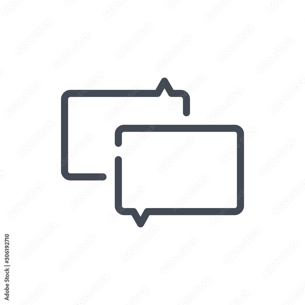 Chat and message line icon. Dialog and communication vector outline sign. Chat and message line icon. Dialog and communication vector outline sign.
