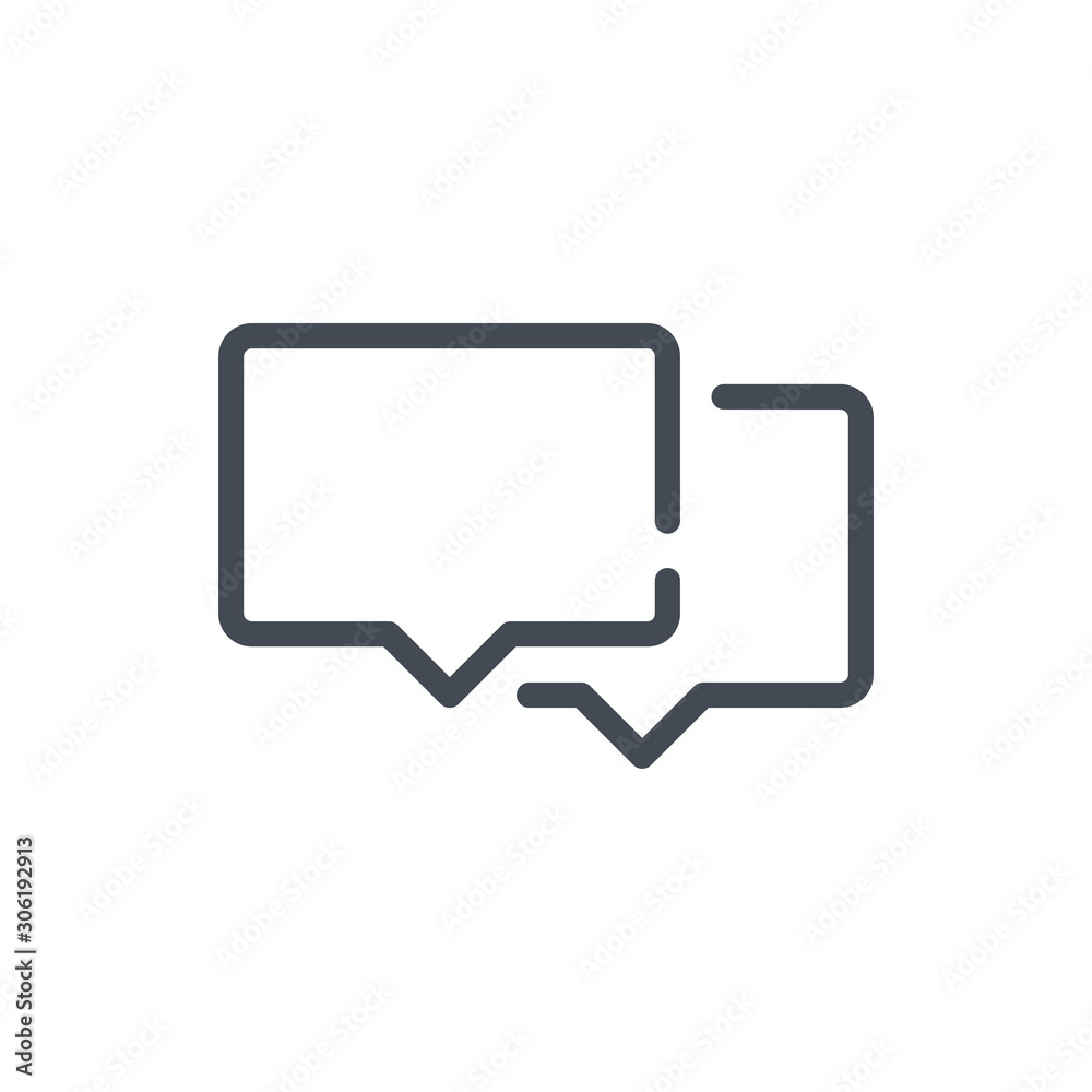 Chat and message line icon. Dialog and communication vector outline sign.