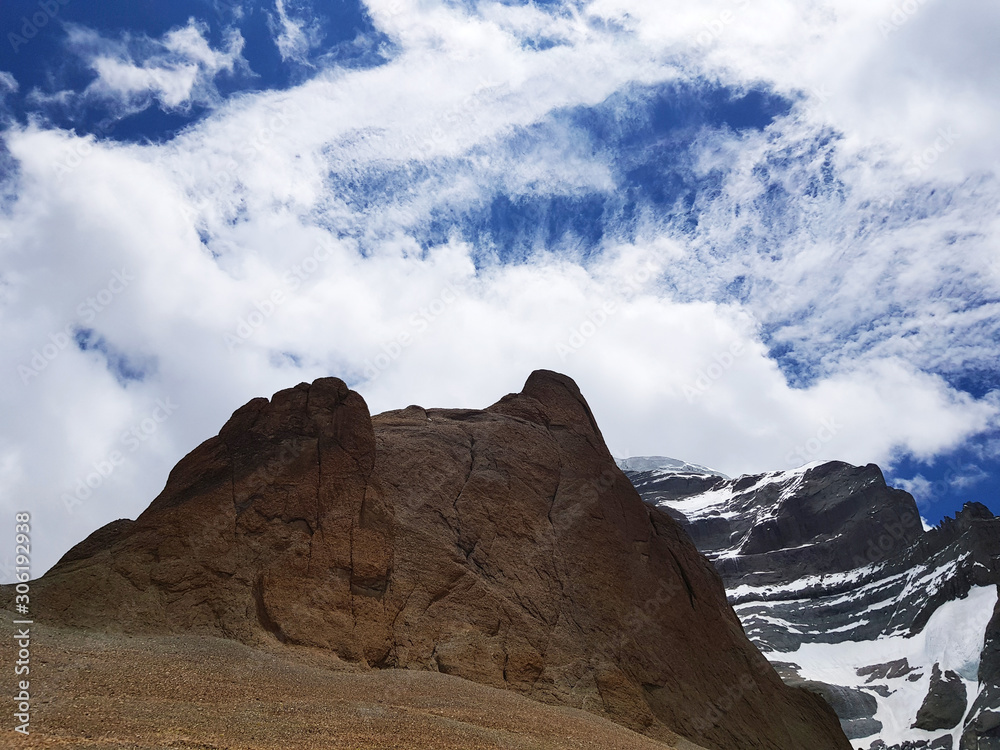 Sacred Mountain Kailas. View of Holy Mount Kailas as seen from Dera Puk in Tibet. 