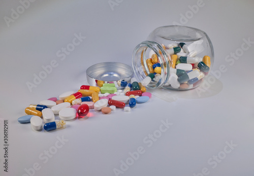 pills in a glass