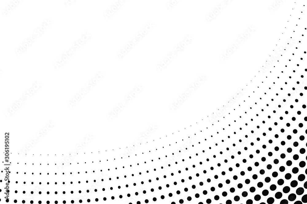 Halftone abstract dotted wave background. Twisted pattern, dot, circle. Texture for posters, sites, business cards, postcards, invitation card, labels and banners. Vector EPS 10. - obrazy, fototapety, plakaty 