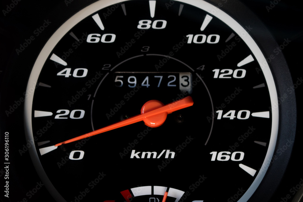 Speedometer of motorcycle speed in kilometers per hour Speedometer of motorcycle speed in kilometers per hour