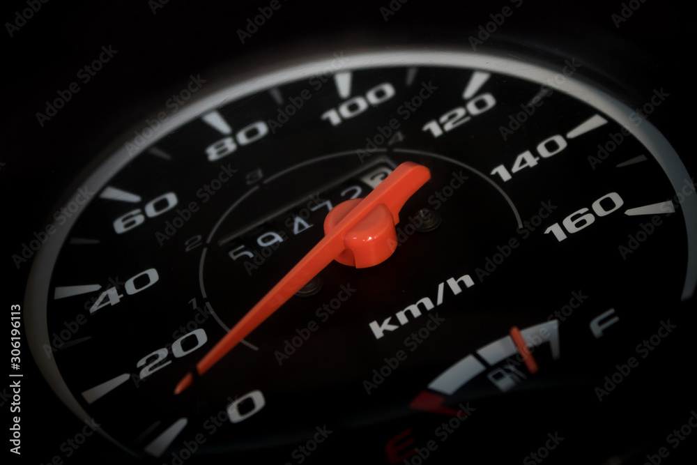 Speedometer of motorcycle speed in kilometers per hour Speedometer of motorcycle speed in kilometers per hour