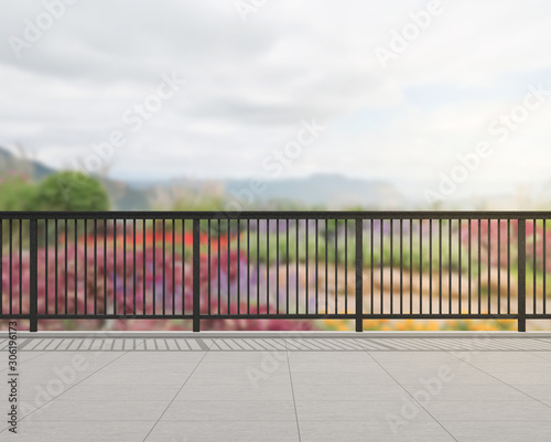 Balcony And Terrace Of Blur Nature Background