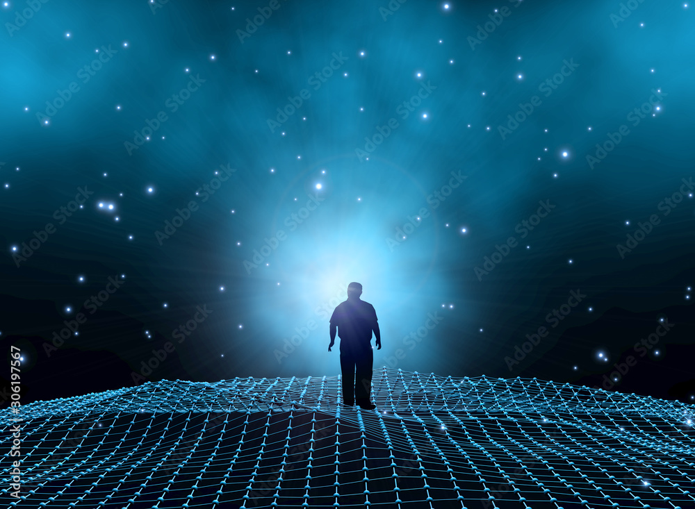 Fototapeta premium Person und Universum