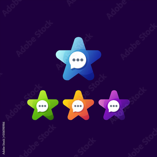 awesome star chat logo design