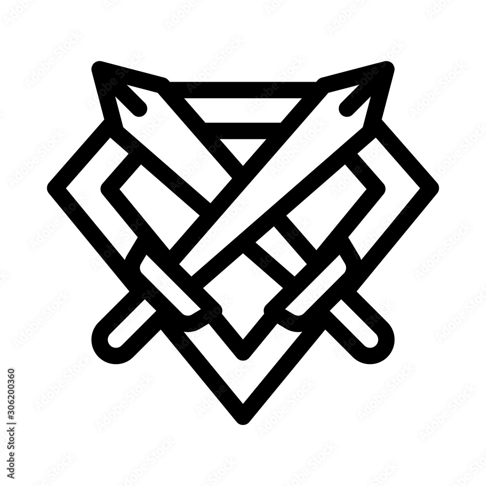 Emblem of Defender Icon Vector. Outline Emblem of Defender Sign. Isolated Contour Symbol Illustration Emblem of Defender Icon Vector. Outline Emblem of Defender Sign. Isolated Contour Symbol Illustration