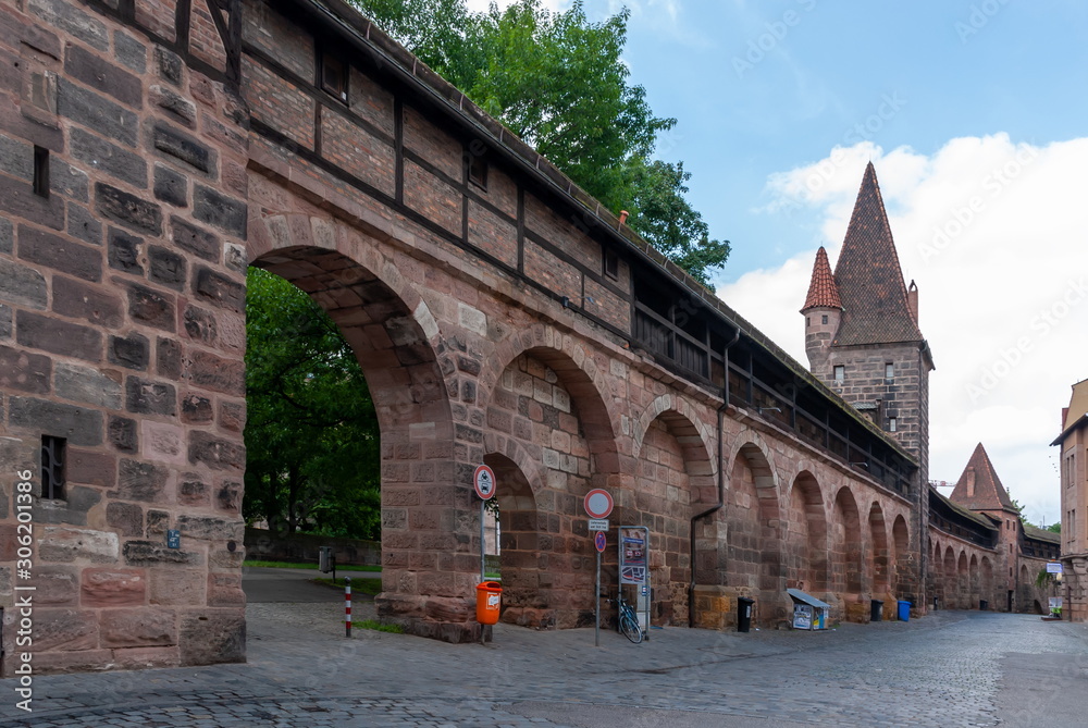 passage in the wall of the old city of Nuremberg