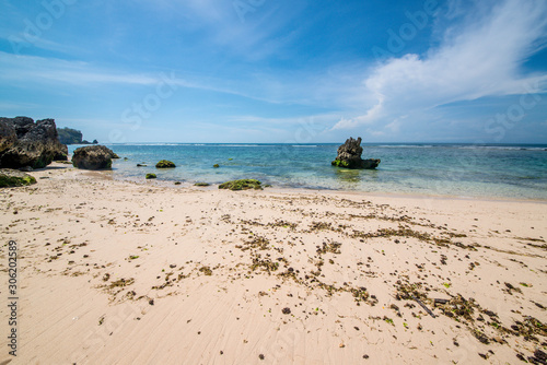 A beautiful view of Padang Padang beach in Bali  Indonesia