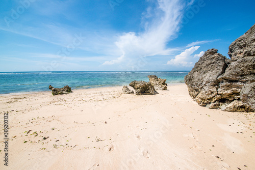 A beautiful view of Padang Padang beach in Bali, Indonesia