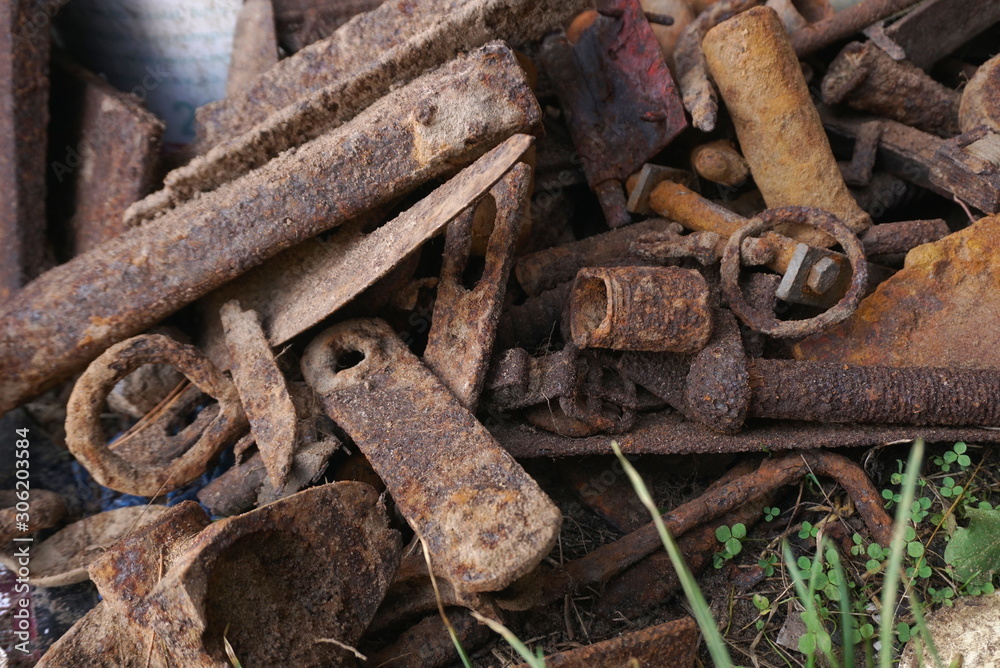 A pile of scrap metal A pile of scrap metal