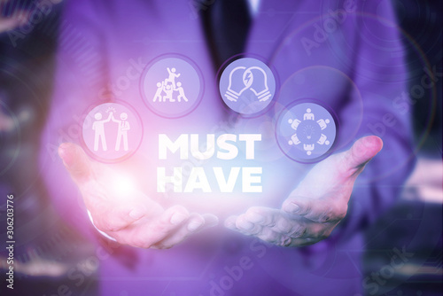 Fotografie Text sign showing Must Have