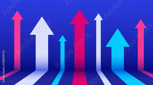 Business arrow target direction concept to success. Vector illustration.