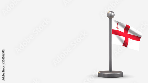 The City London 3D waving flag illustration on tiny flagpole.