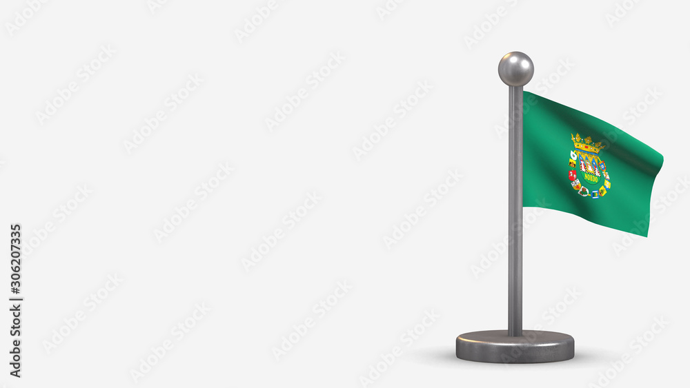 Sevilla 3D waving flag illustration on tiny flagpole.