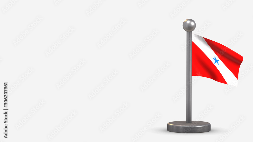 Parana 3D waving flag illustration on tiny flagpole. Parana 3D waving flag illustration on tiny flagpole.