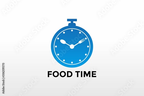 food time logo icon, food logo template vector isolated