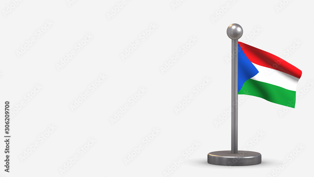 Imbabura 3D waving flag illustration on tiny flagpole. Imbabura 3D waving flag illustration on tiny flagpole.