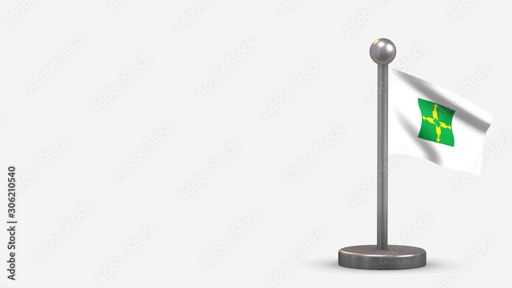 Distrito Federal 3D waving flag illustration on tiny flagpole. Distrito Federal 3D waving flag illustration on tiny flagpole.