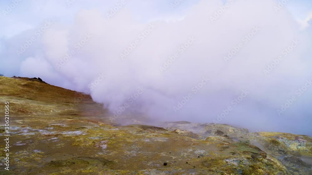 Martian landscape Geothermal activity, Hot steam erupts from the ground, Iceland, Martian landscape Geothermal activity, Hot steam erupts from the ground, Iceland,