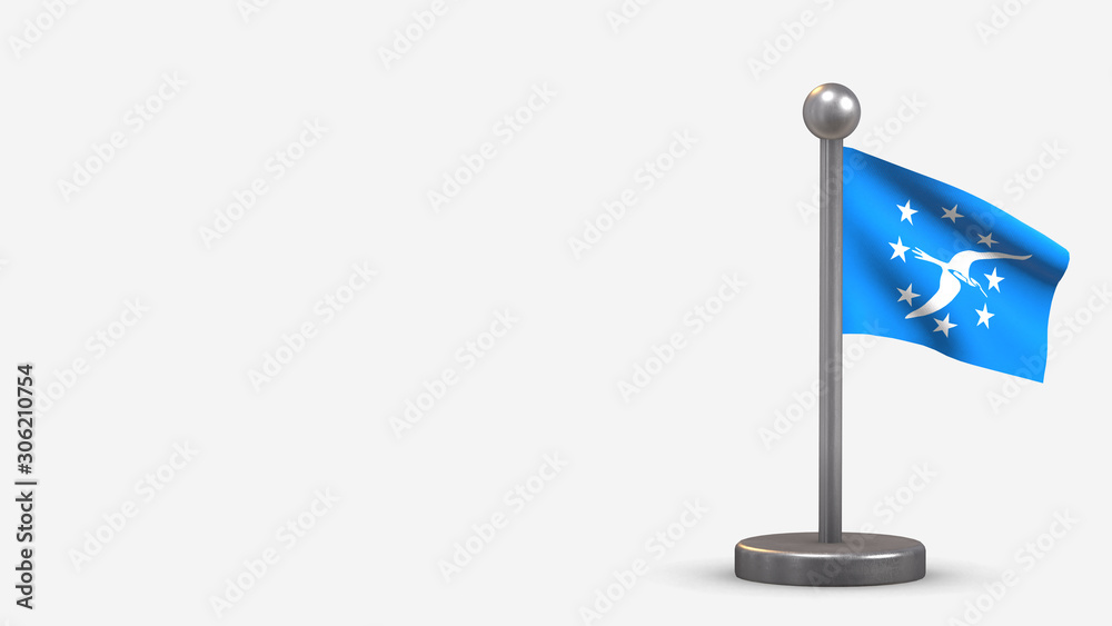 Corpus Christi Texas 3D waving flag illustration on tiny flagpole. Corpus Christi Texas 3D waving flag illustration on tiny flagpole.