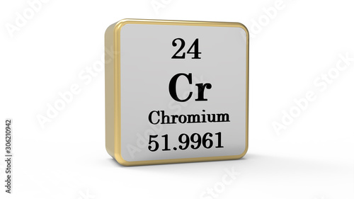 3d Chromium Element Sign. Stock İmage.