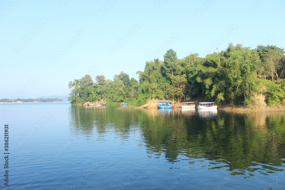 Fototapeta premium boat on the river