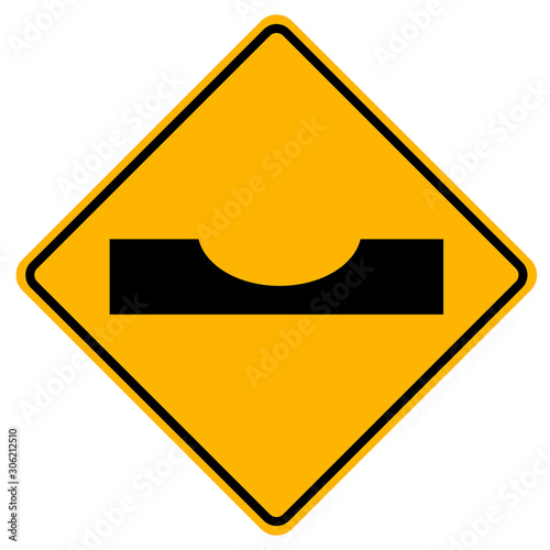 Warning Dimple Road Dip Traffic Road Sign,Vector Illustration, Isolate On White Background Label. EPS10