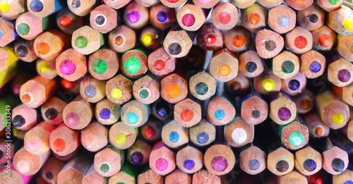 background of group of colored pencils