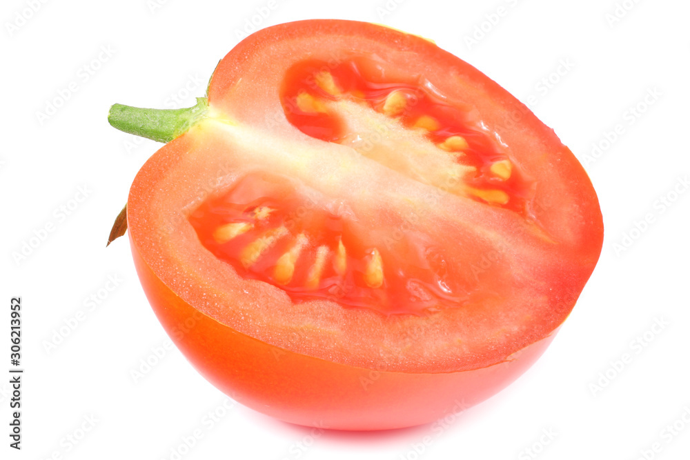 slice of tomato isolated on white background