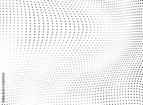 Monochrome chaotic half-tone texture. Vector black and white background of dots