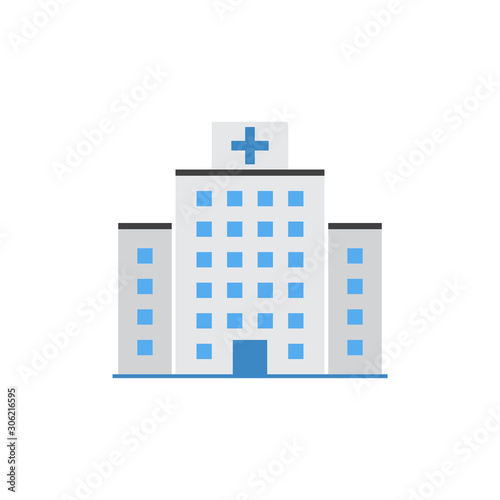 Hospital building. Hospital icon cross building isolated