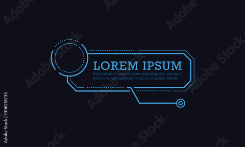 Digital callouts titles. Futuristic sci fi frame template design. Vector illustration