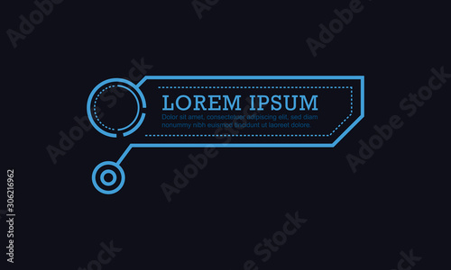 Digital callouts titles. Futuristic sci fi frame template design. Vector illustration