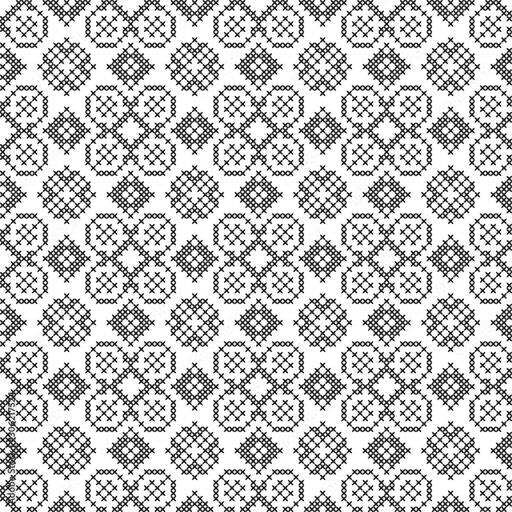 Black and white geometric pattern. Imitation cross stitch. Hand made background. Black and white geometric pattern. Imitation cross stitch. Hand made background.