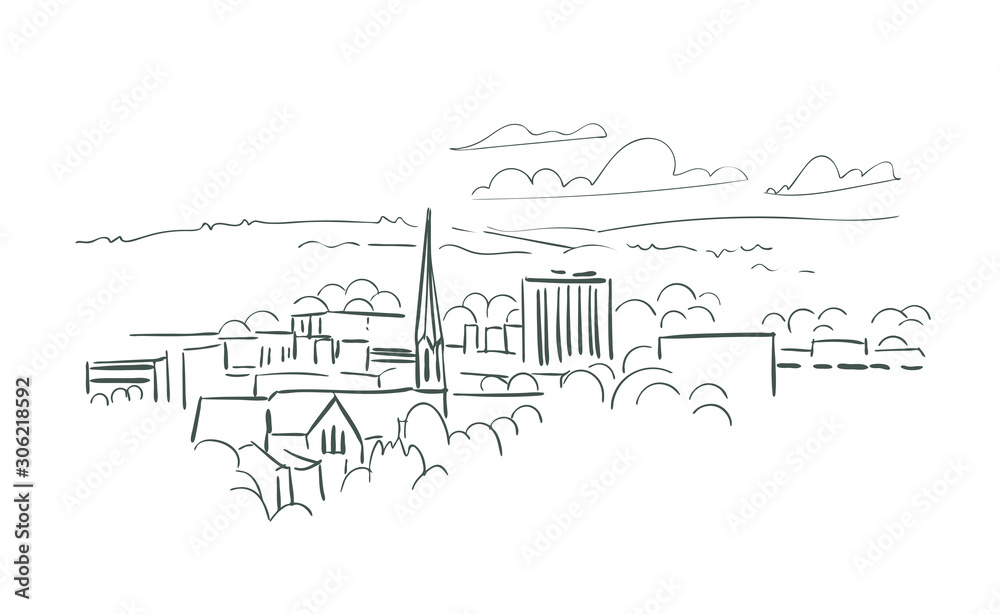 Salem Oregon usa America vector sketch city illustration line art