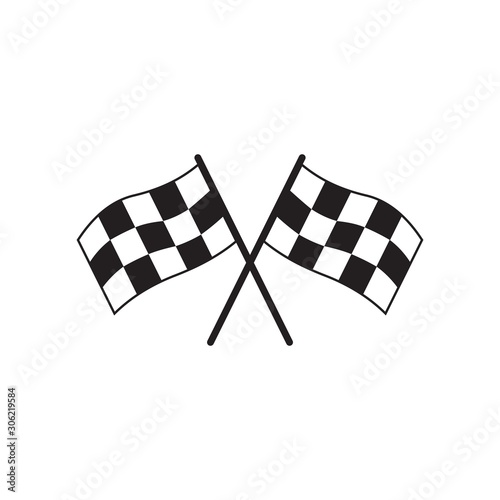 Flag race icon,Finishing Flags. Flat Vector Icon. Simple black symbol on white background 