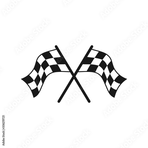 Flag race icon,Finishing Flags. Flat Vector Icon. Simple black symbol on white background	