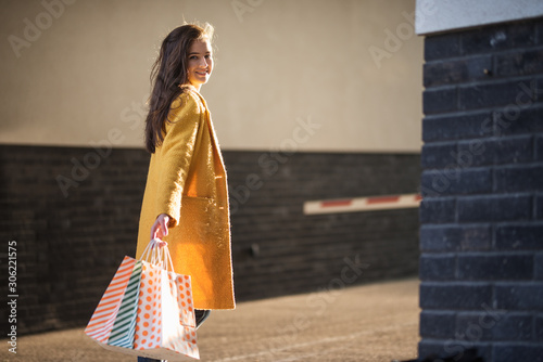 Young girl who were shopping