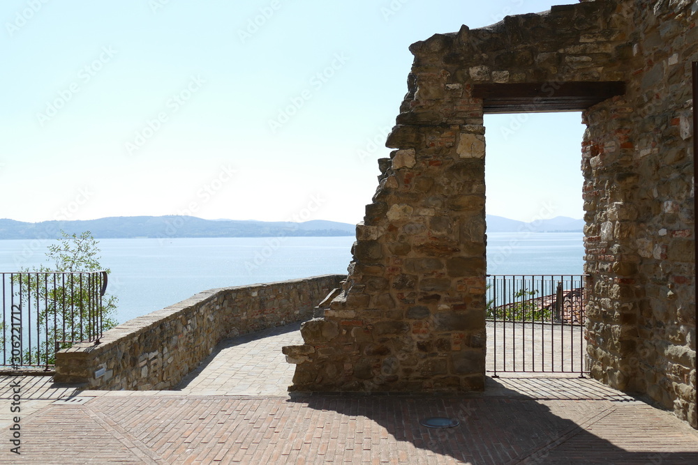 Castle in Passignano on Trasimeno Lake was built by the Lombards to dominate the traffic on the road that connected Perugia to Florence