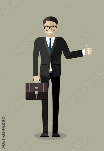 Business man cartoon character.- vector illustration. Human resources design.