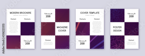 Wallpaper Mural Business brochure design template set. Violet abst Torontodigital.ca