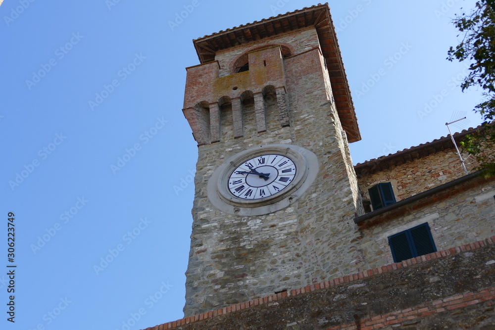 Clock Tower in Passignano on Trasimeno Lake belongs to the castle and it is the highest building