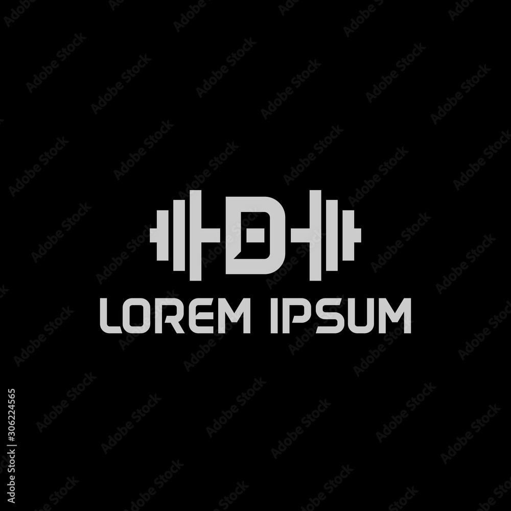 stock design vector initial letter d fitness icon logo template