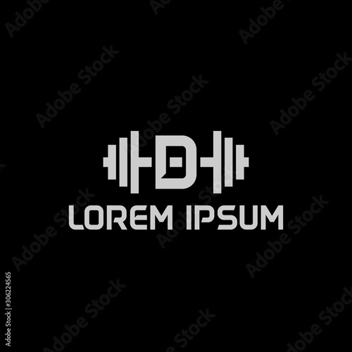 stock design vector initial letter d fitness icon logo template