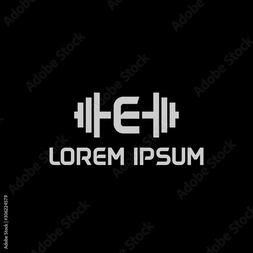 stock design vector initial letter e fitness icon logo template