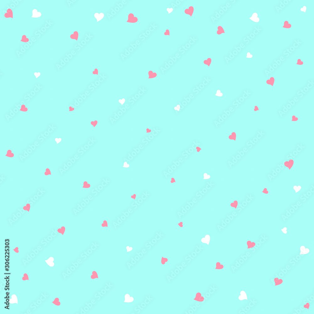 blue pattern with red and white hearts