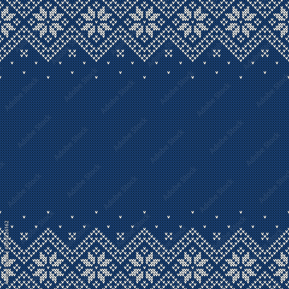 Knitted sweater background with copyspace. Vector seamless pattern