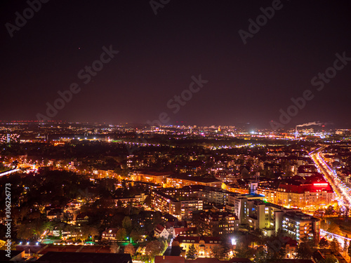Berlin Night city view from Radio Tower